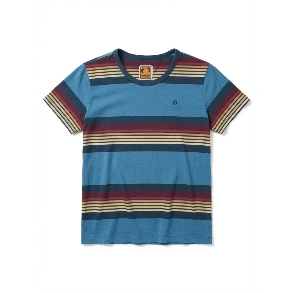 Hang 10 Blue Striped Crew Neck Short Sleeve T-shirt for Boys